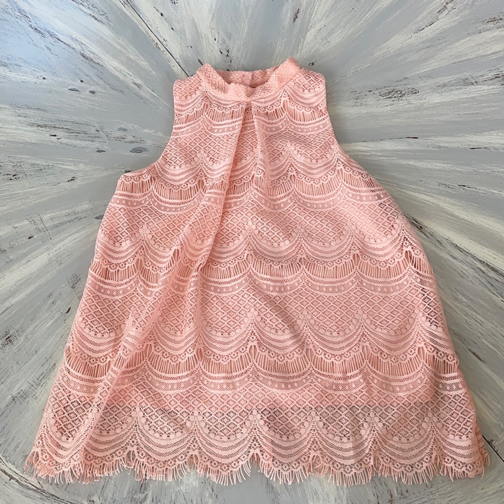 Pink lace tank